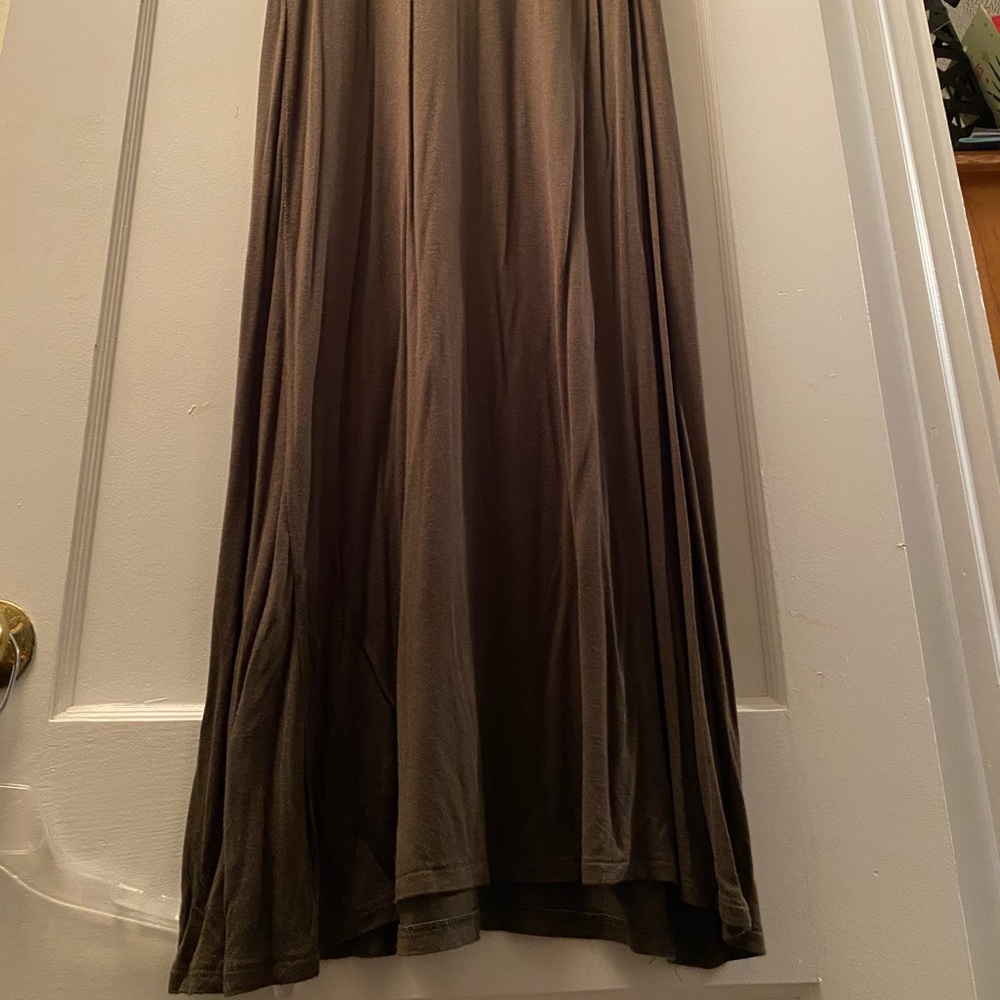 Army green maxi skirt